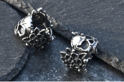 Flower Skull Ring