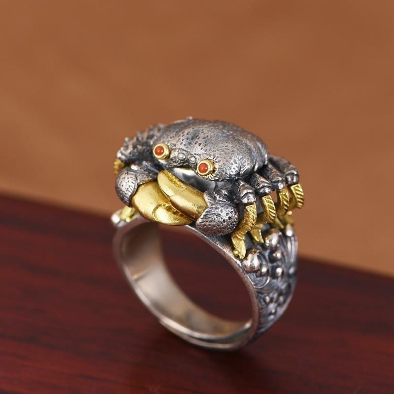 925 sterling silver crab ring