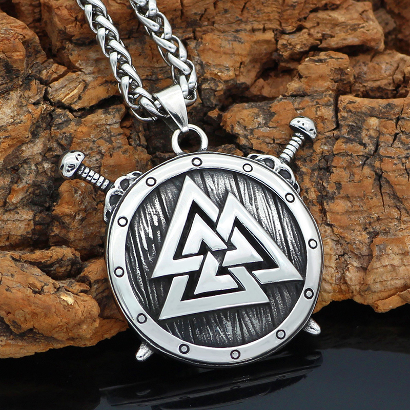 Viking Delta Rune Pendant Necklace