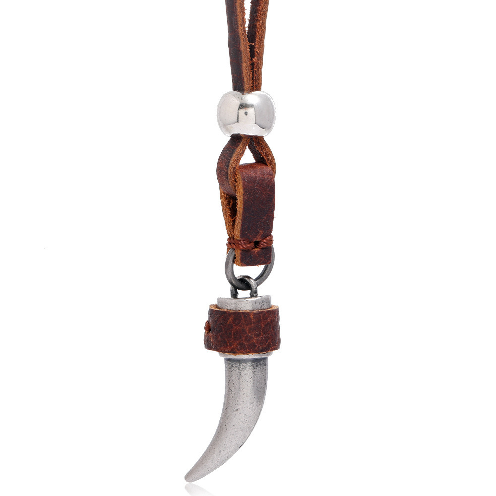 Metal wolf tooth necklace