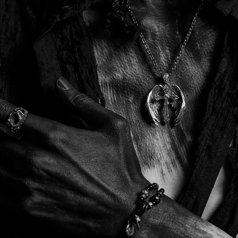 Angel Wing Cross Pendant Men's Necklace