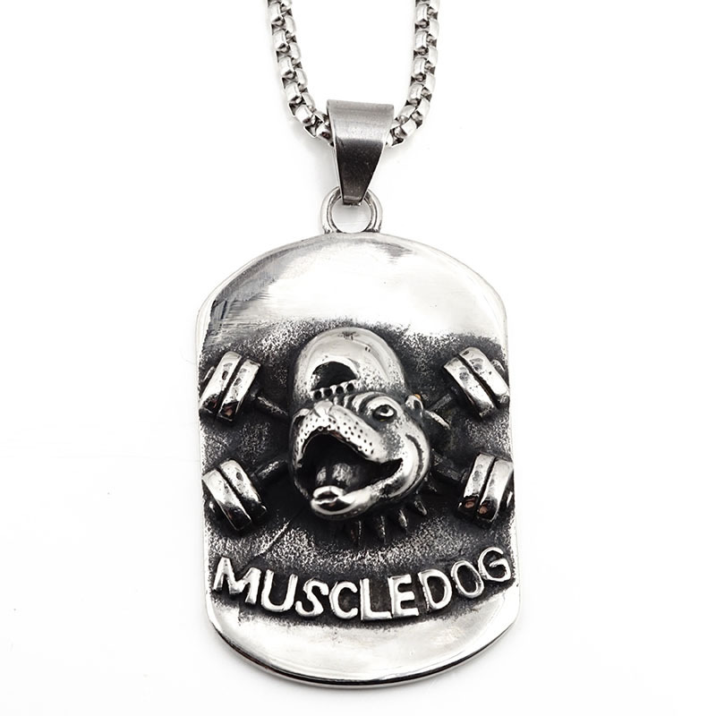 3D Sports Muscle Dog Necklace