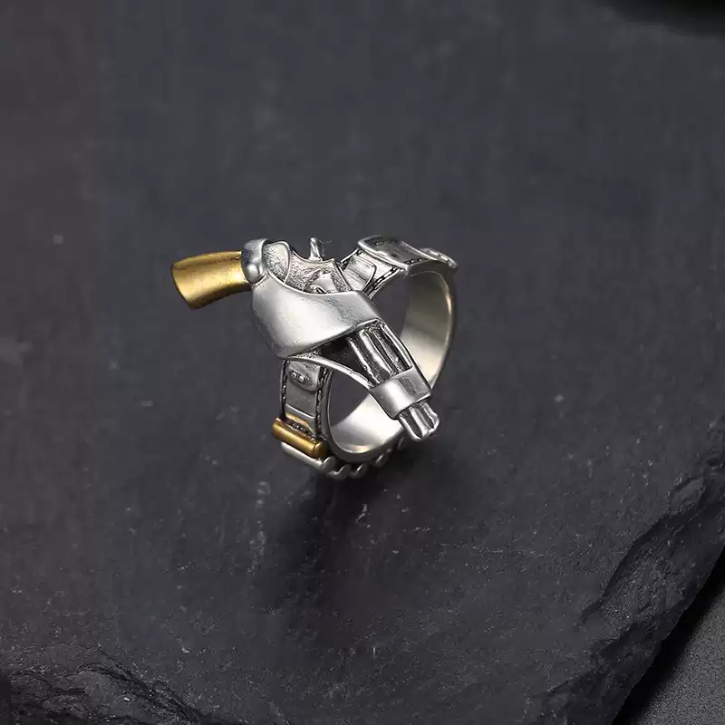 Pistol personality fashion luxury ring