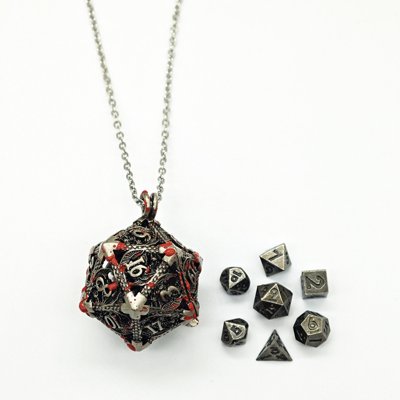 Metal Hollow 6MM Mini Dice Necklace