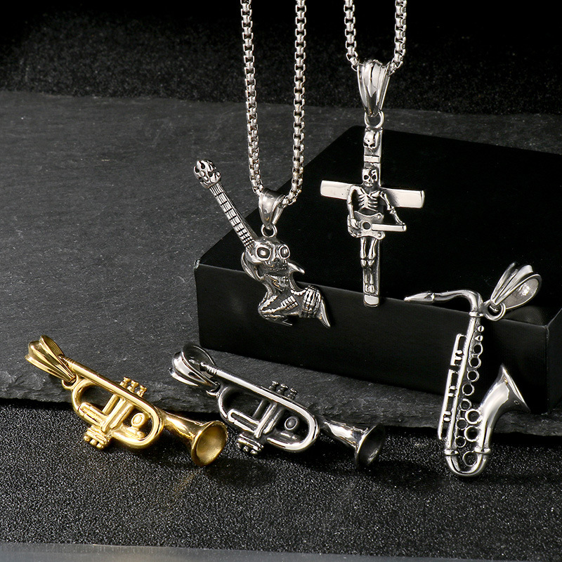 Rock instrument pendant necklace