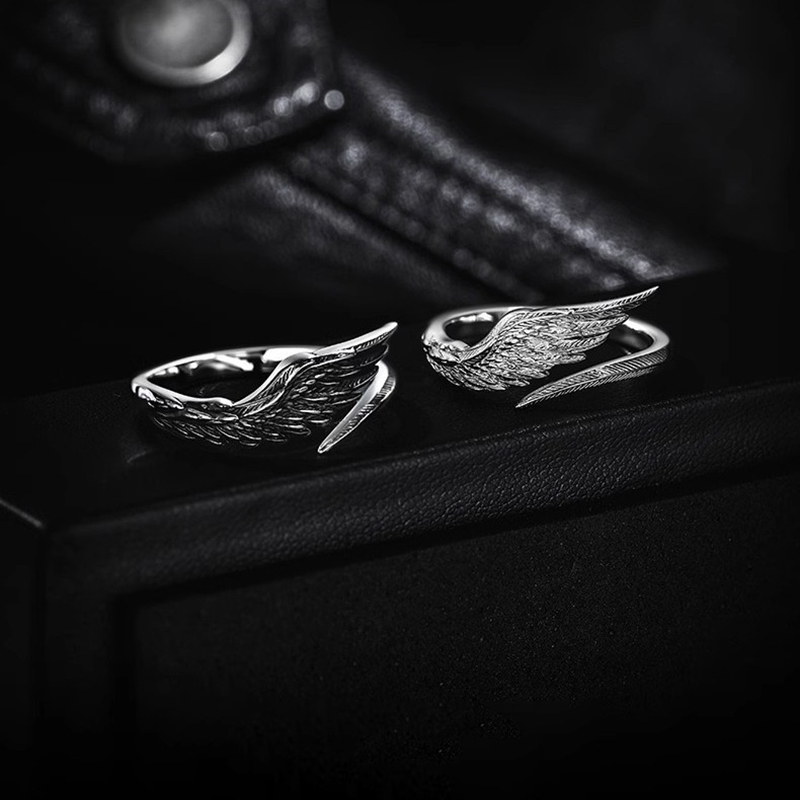 Vintage Sterling Silver Angel Wing Ring