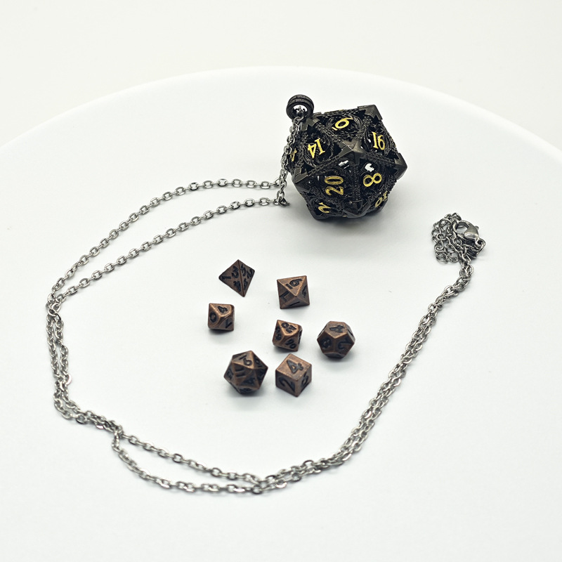 Metal Hollow 6MM Mini Dice Necklace