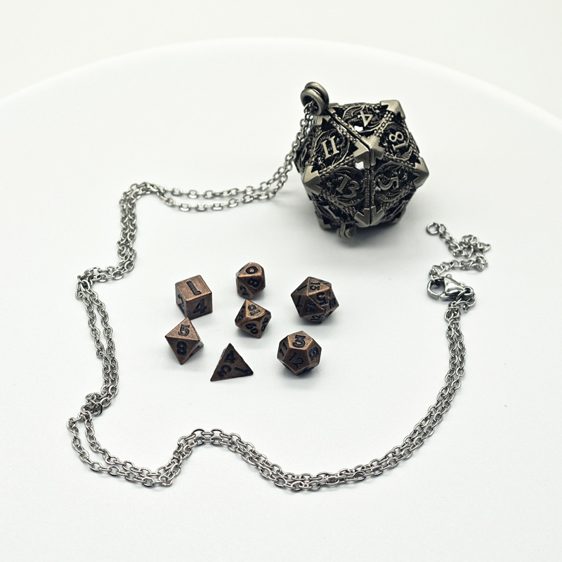 Metal Hollow 6MM Mini Dice Necklace