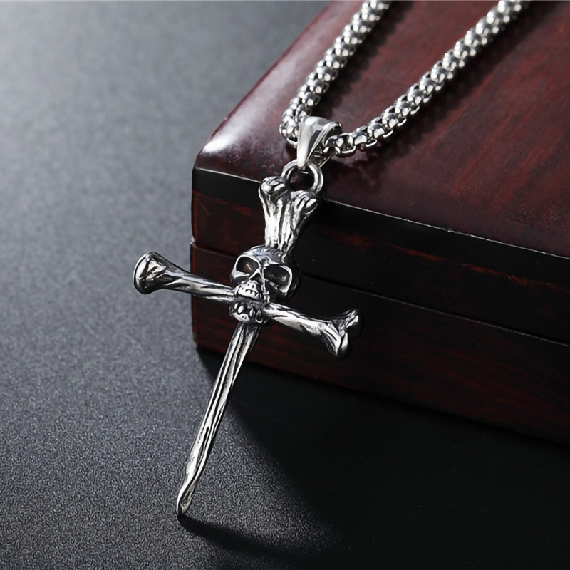 Skull Cross Cast Pendant