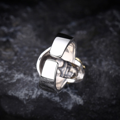 Python ring open Thai silver vintage ring