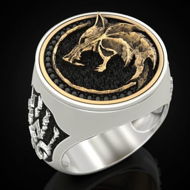 Witch Hunter Wolf Head Ring