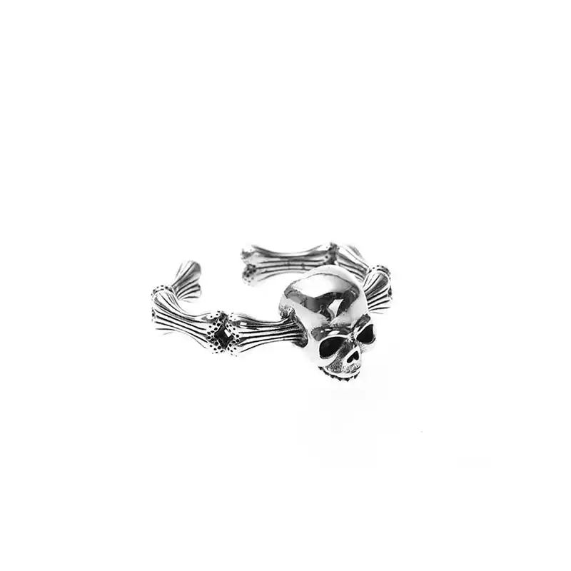 Silver skull ring hip hop men and women ring