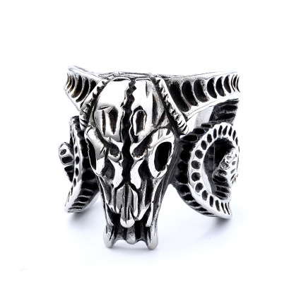 Sheep head skull ring