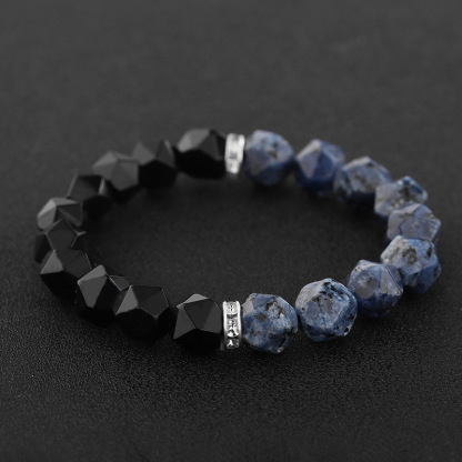Black agate blue line stone Poseidon bracelet