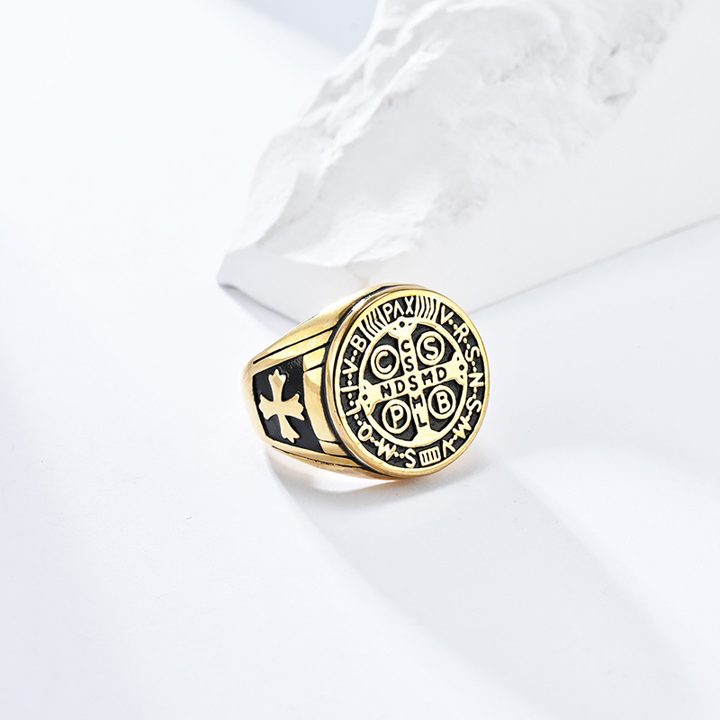 Vintage Exorcist Stainless Steel Cross Ring