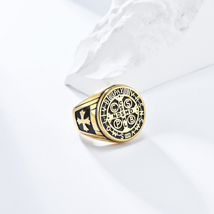 Vintage Exorcist Stainless Steel Cross Ring