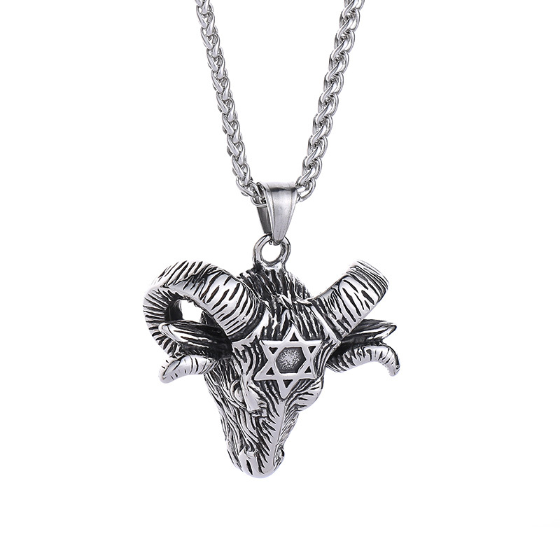 Satan sheep head necklace