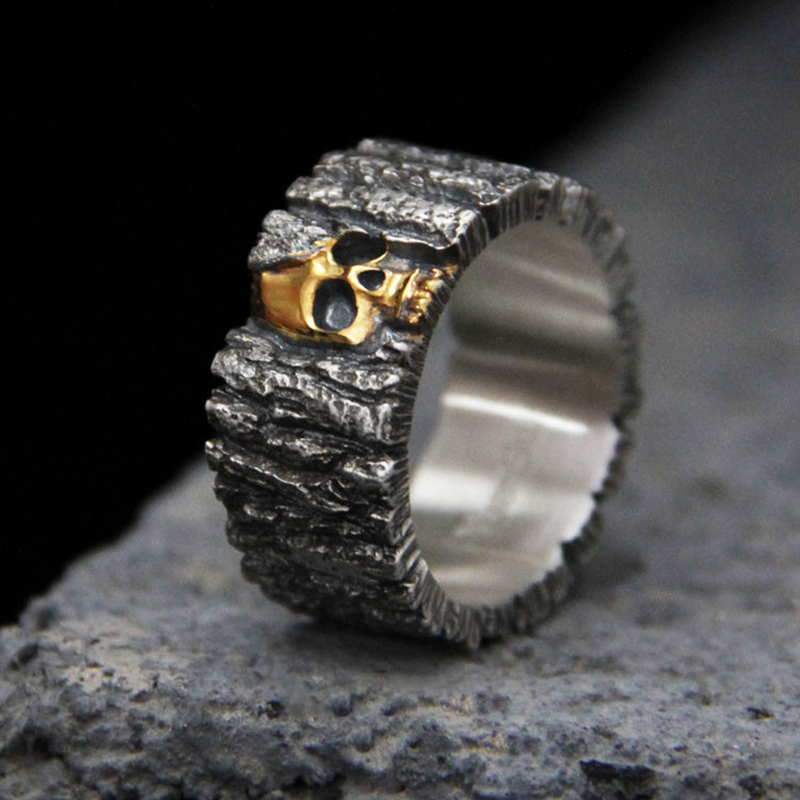 Personalized single index finger skull ring