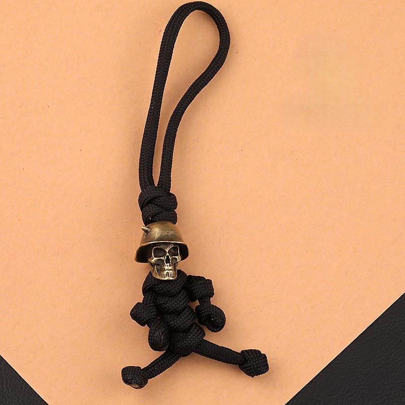 Skeleton Creative Braided Rope Keychain Pendant