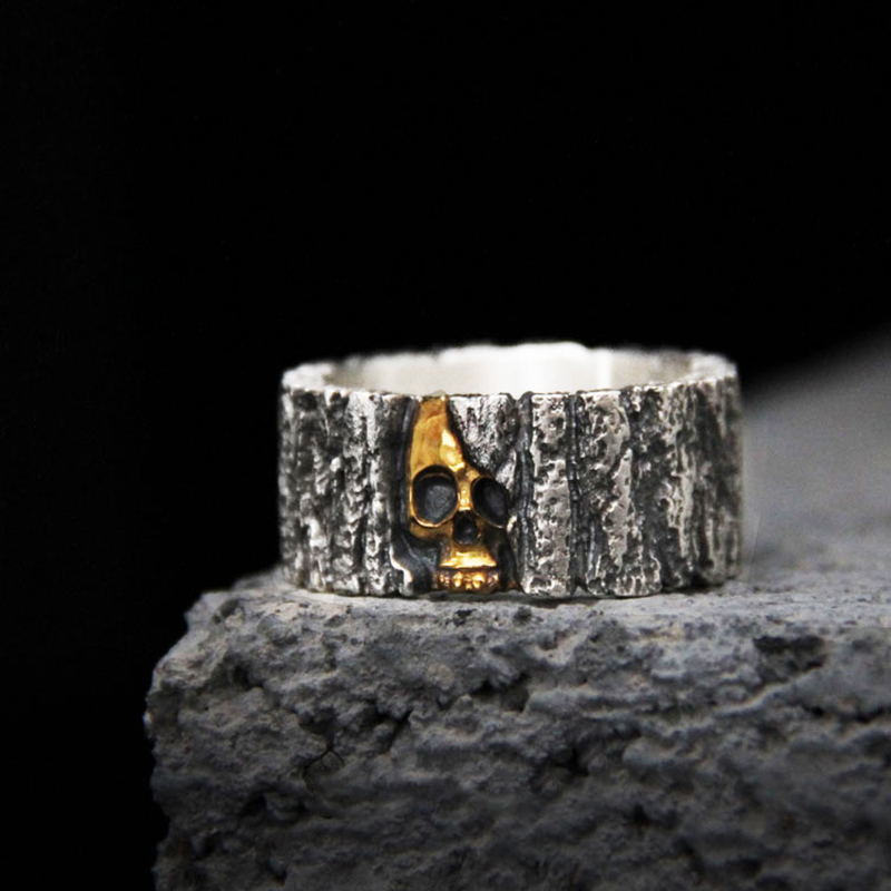 Personalized single index finger skull ring