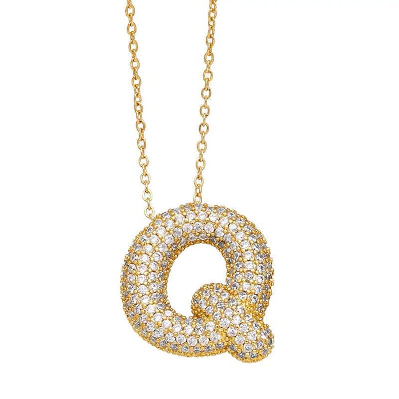 Bubble letter necklace