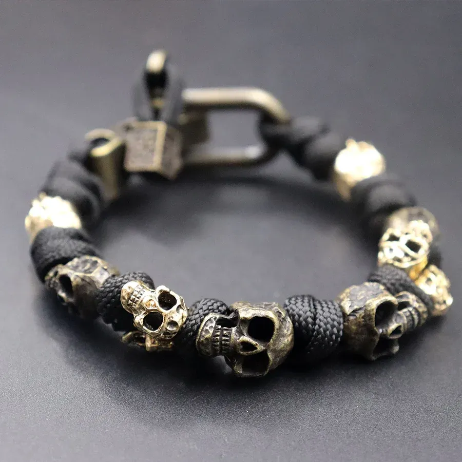 Sterling Silver Skull Army Premium Paracord Bracelet