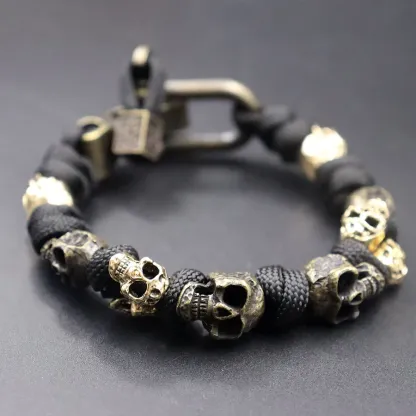 Sterling Silver Skull Army Premium Paracord Bracelet