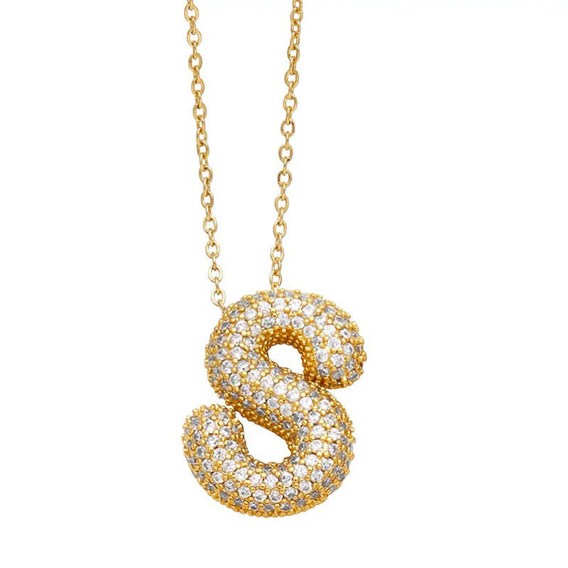 Bubble letter necklace