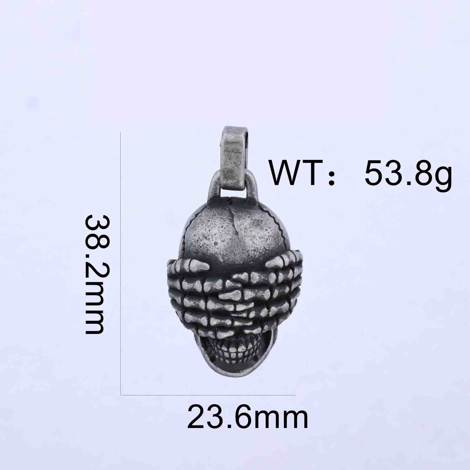 Covering eyes skull pendant necklace