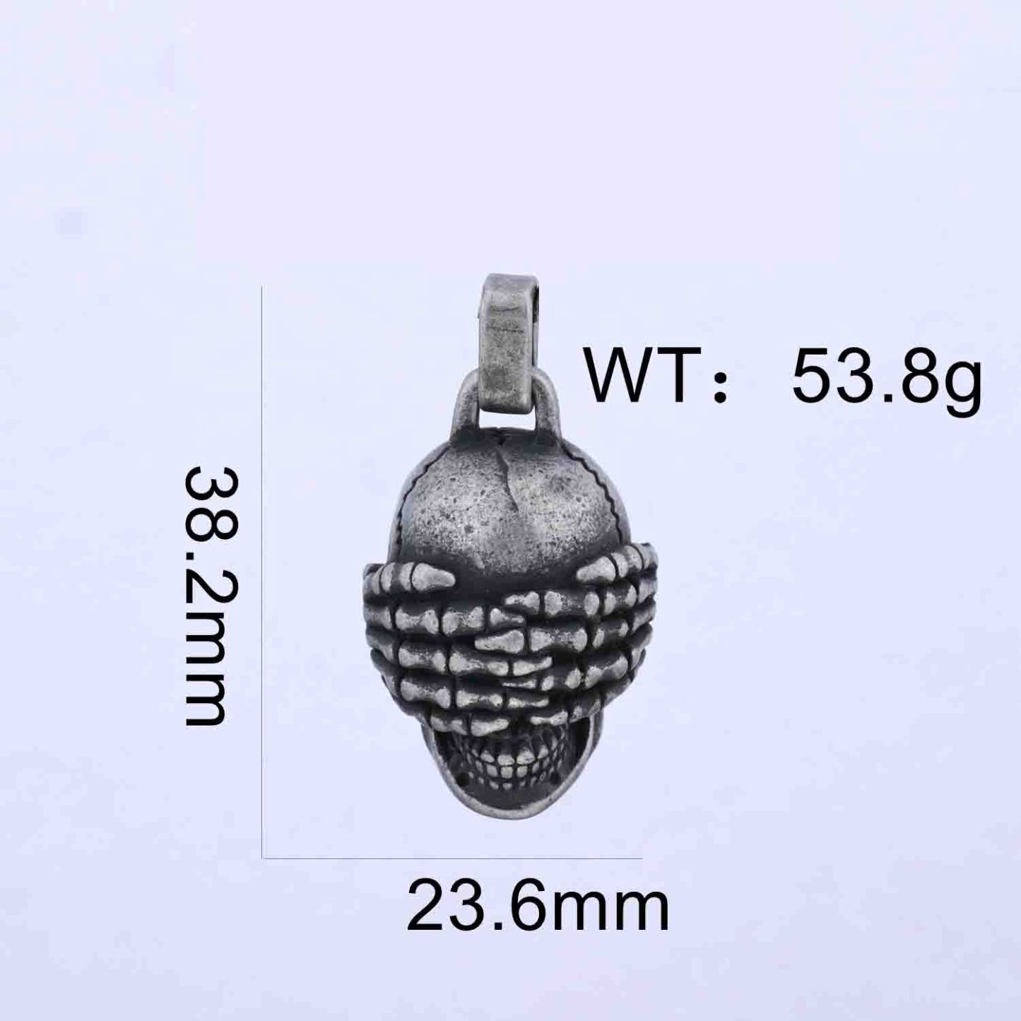 Covering eyes skull pendant necklace