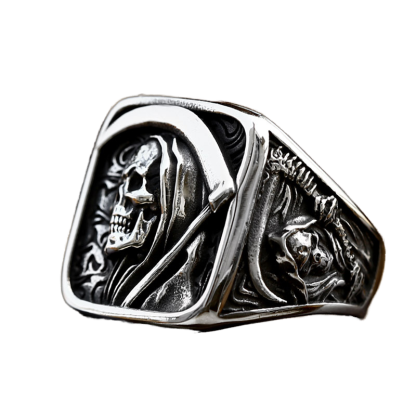 Death Scythe Skull Ring