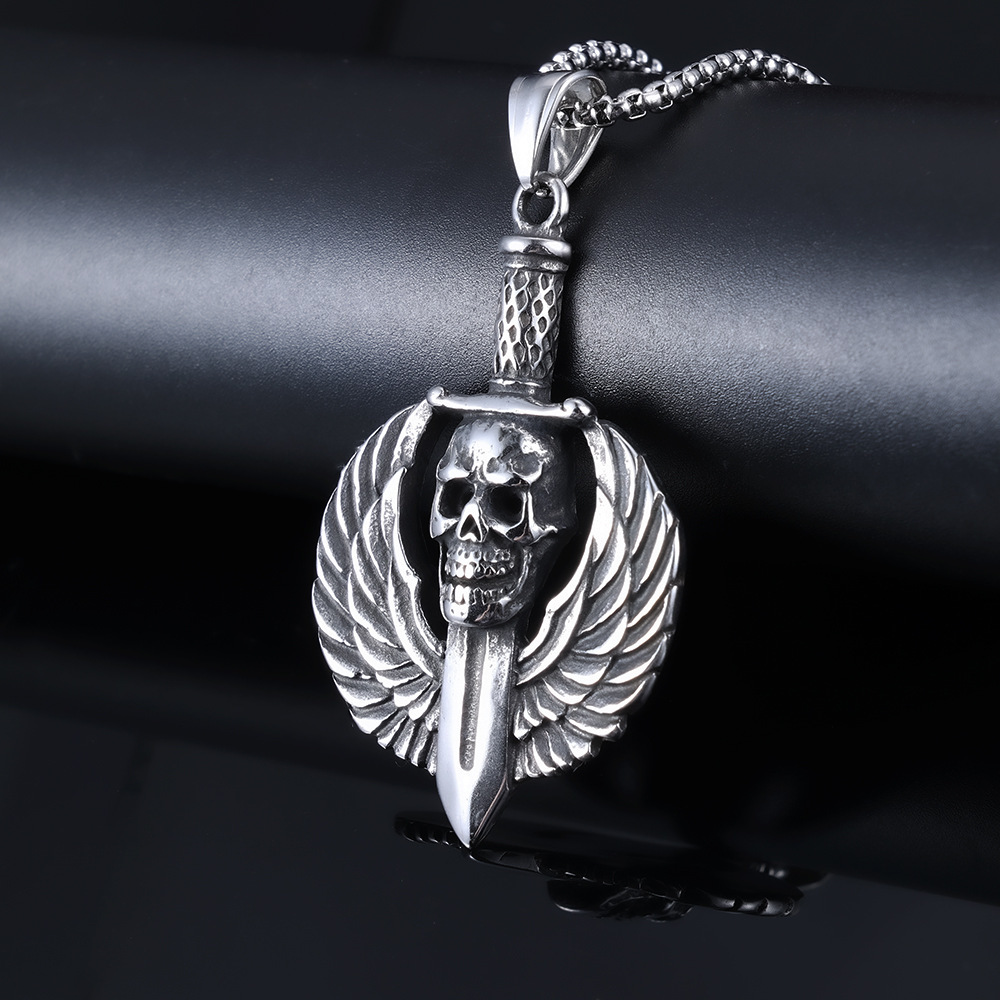 Skull Wings Sword Pendant
