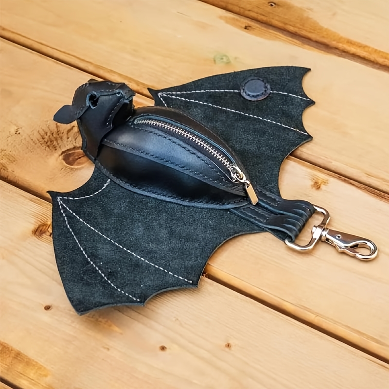 Handmade leather bat wallet