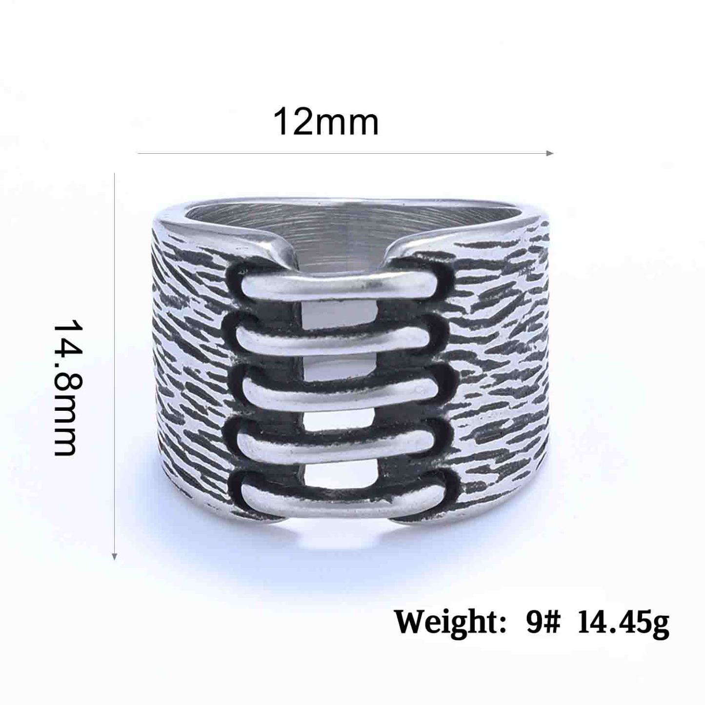 Old-fashioned neutral 925 silver ring