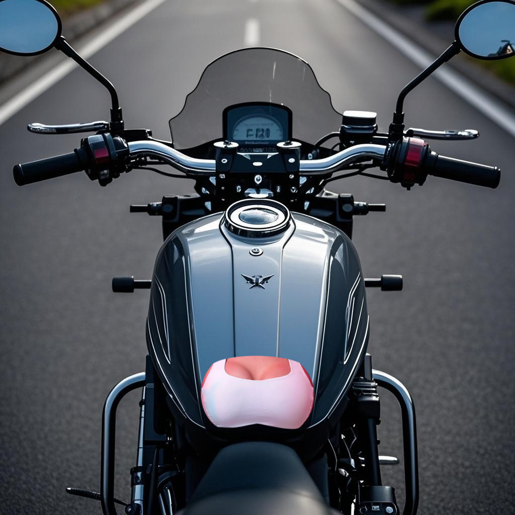 Motorcycle rider crotch protection pad