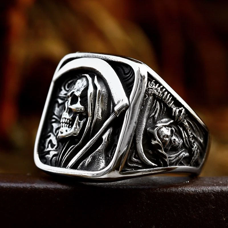 Death Scythe Skull Ring