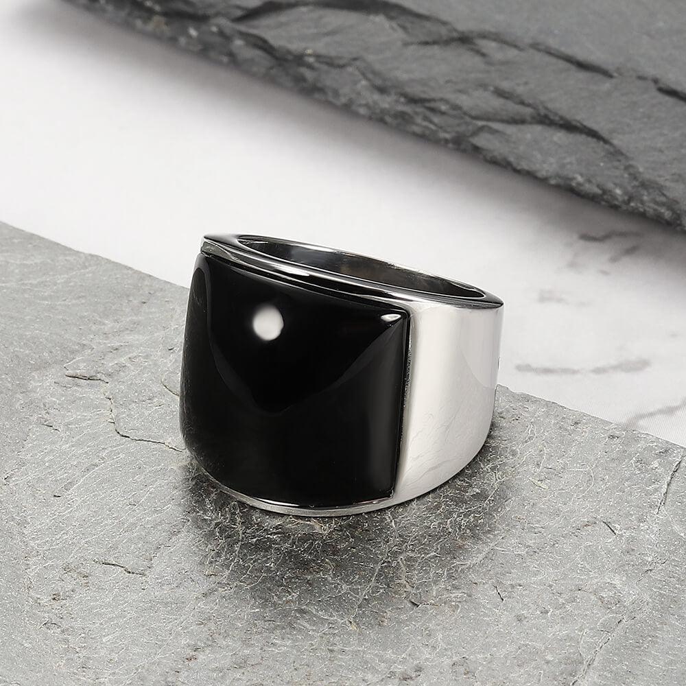 Cat's-eye Stainless Steel Men's Gemstone Ring - Viking Jewelry - Urcsilver
