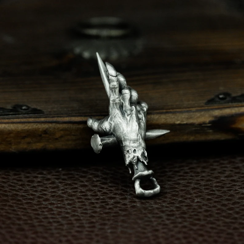 Devil's Hand Nail Cross Pendant