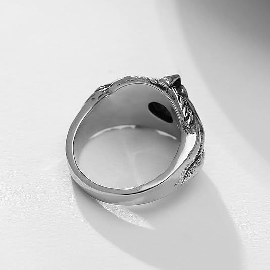 Hip Hop Gothic Titanium and Steel Vintage Ring