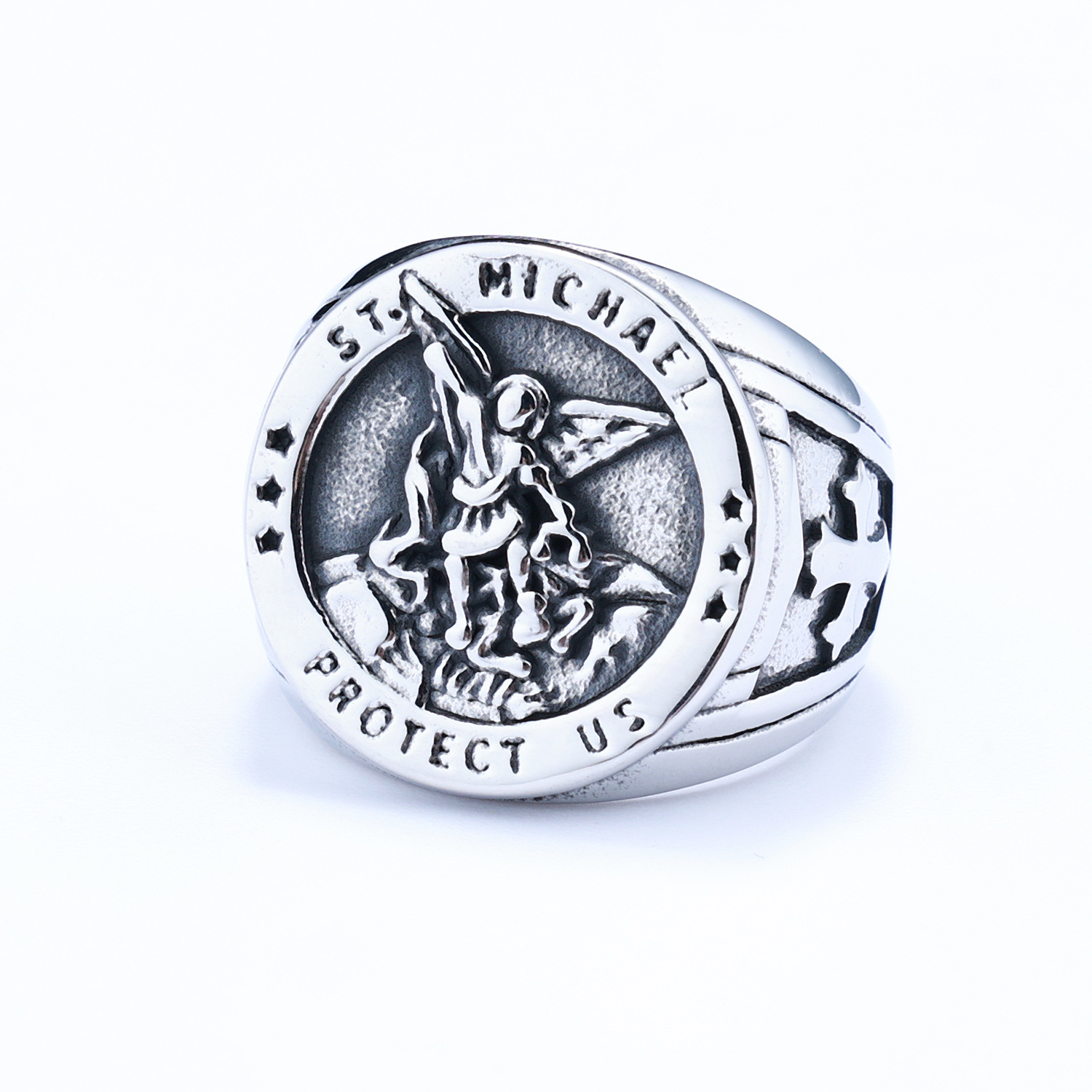 Angel Cross Signet Ring