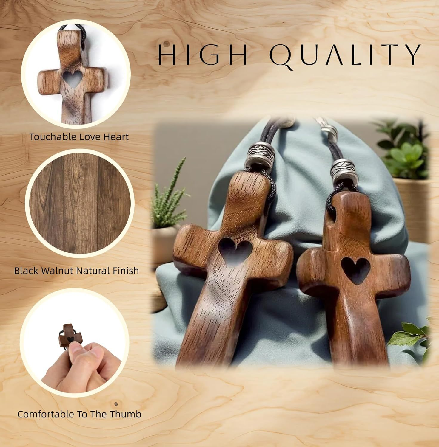  Wooden Pocket Cross