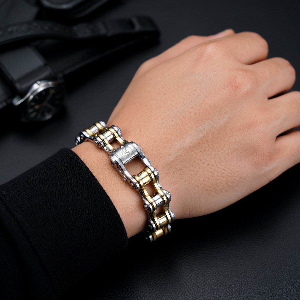 Men's motorcycle bracelet