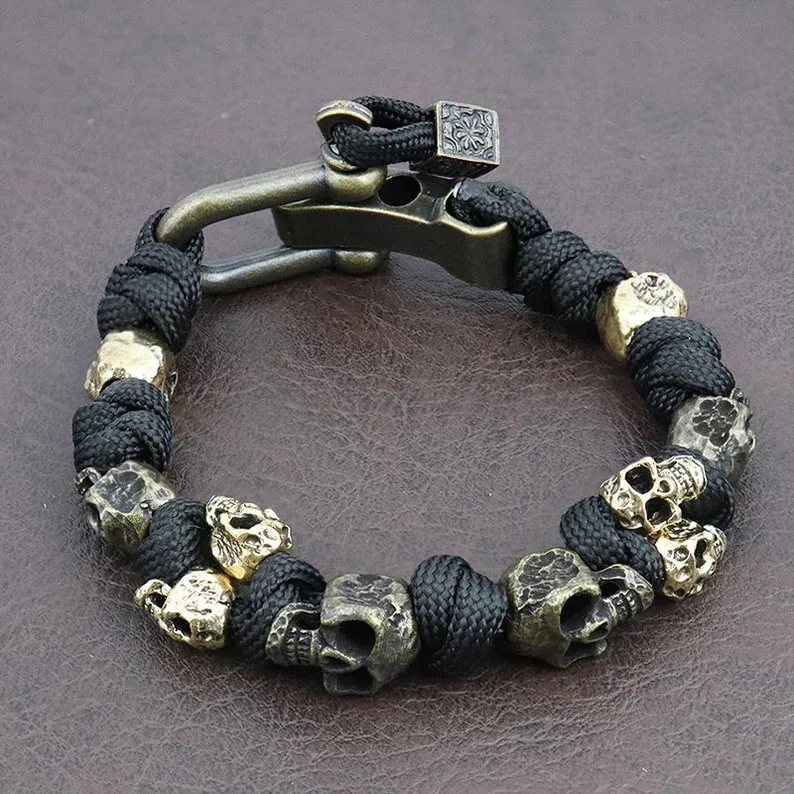 Sterling Silver Skull Army Premium Paracord Bracelet