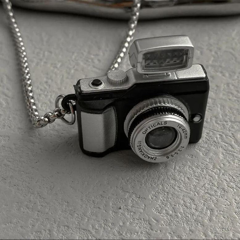 Light Up Small Camera Necklace Pendant