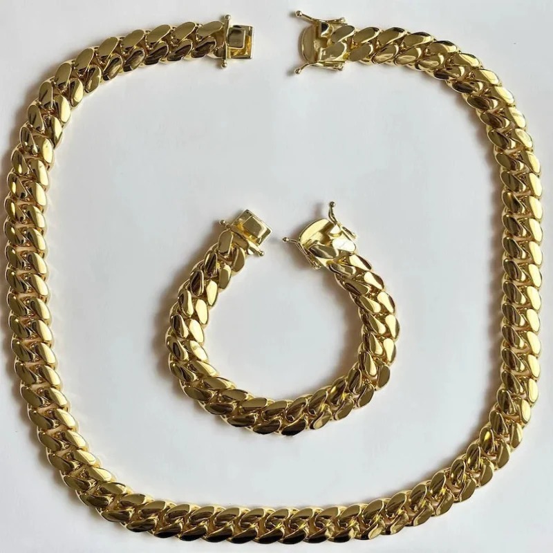 New Cuban chain necklace bracelet