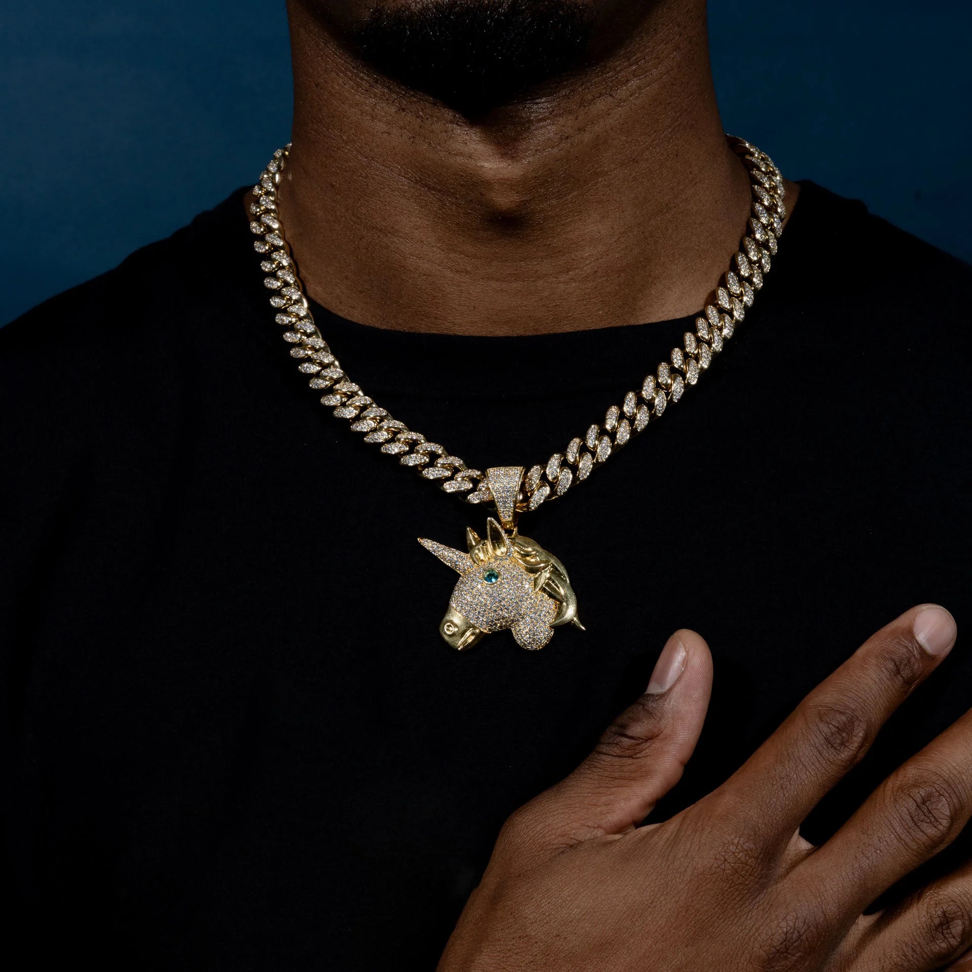 Iced Unicorn Pendant