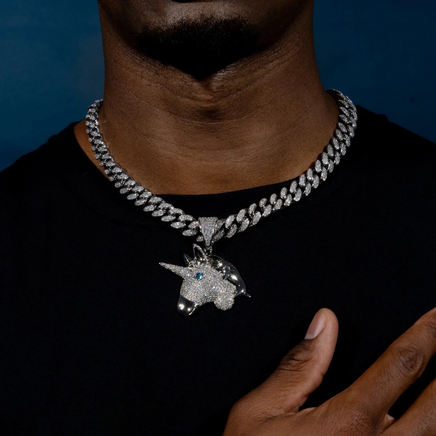 Iced Unicorn Pendant