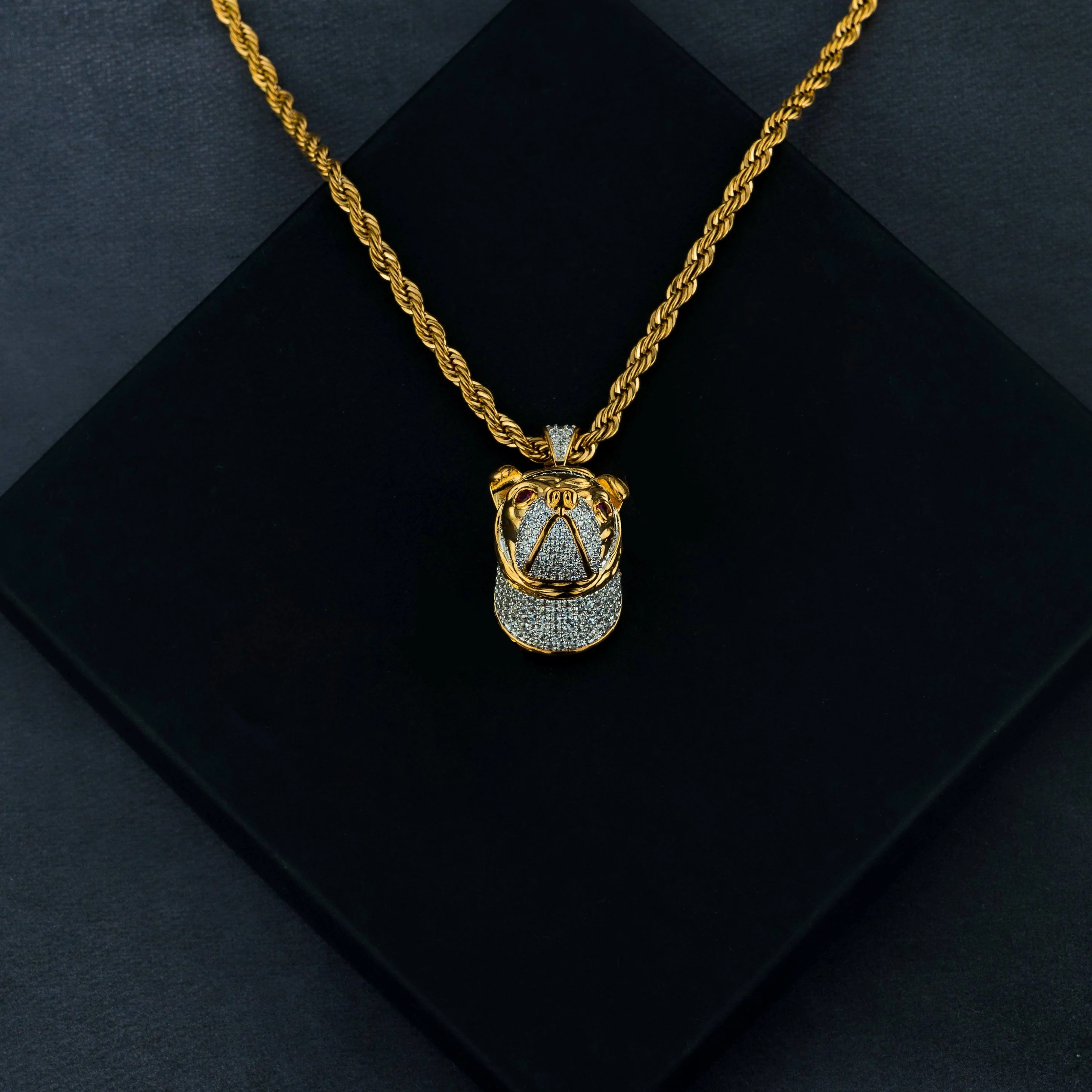 Gold Plated Pit Bull Pendant