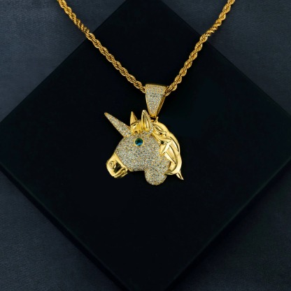 Iced Unicorn Pendant