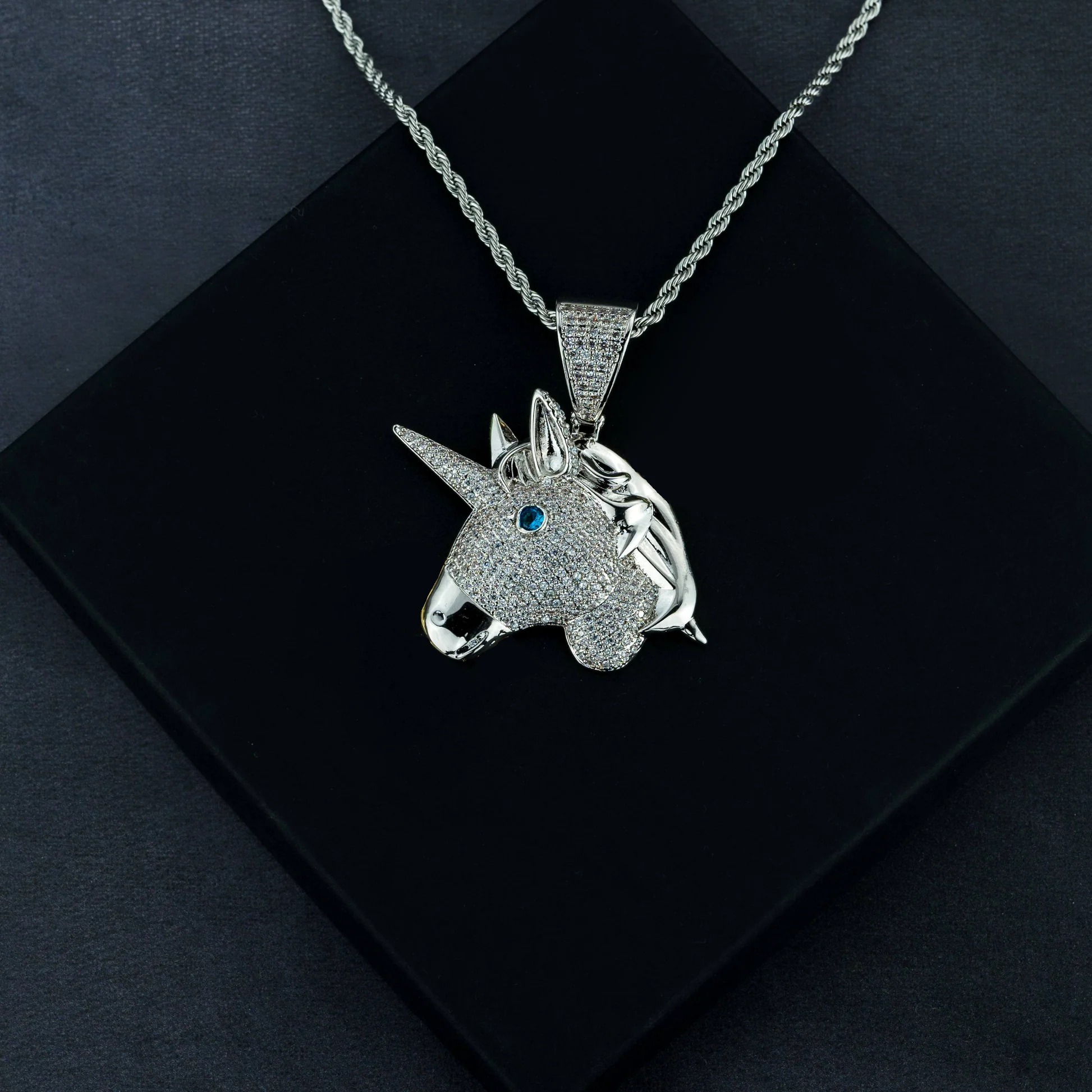 Iced Unicorn Pendant
